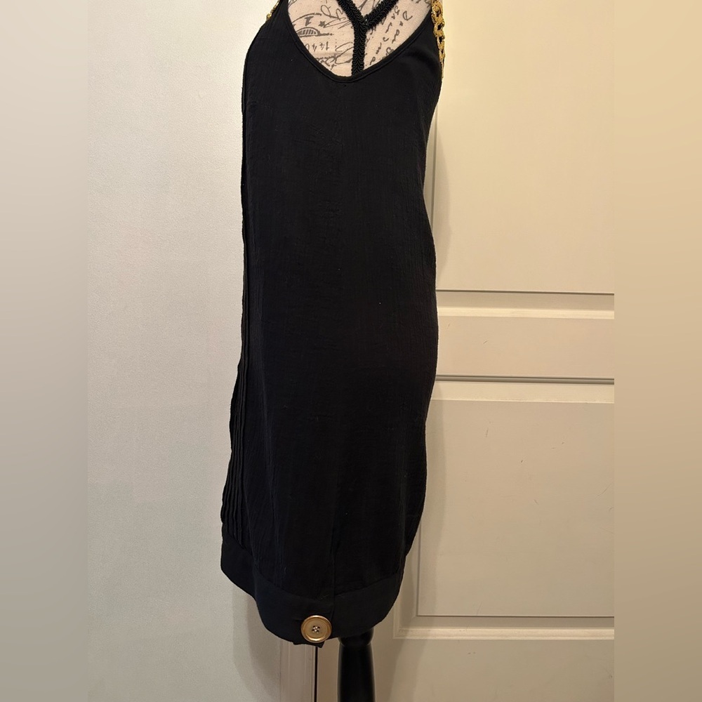 Julie Haus Elegant Black Dress with Gold Accents - Picture 3 of 5